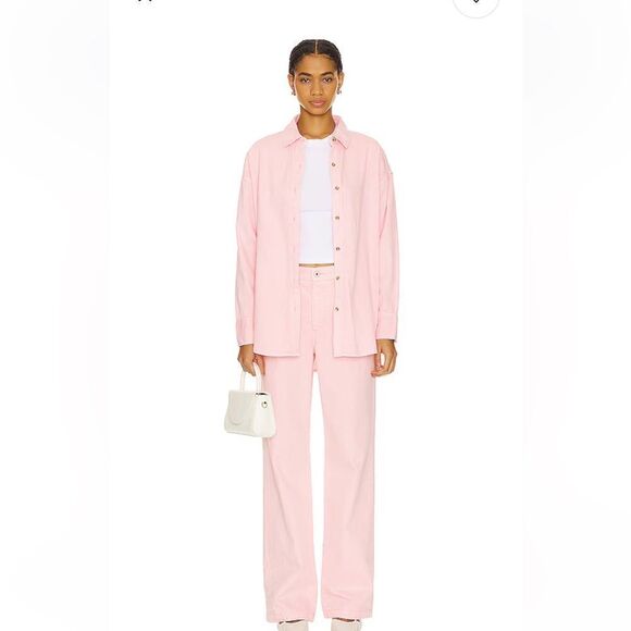 Favorite Daughter ex boyfriend shirt ballet pink Oxford button down Revolve - Picture 4 of 11